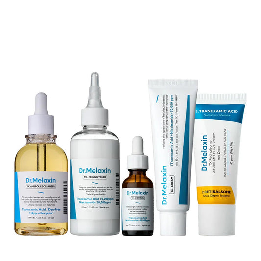 TX Tranexamic Acid Dark Spot Care Line | TX Ampoule Cleanser + Peeling Toner + Ampoule Rx + Cream + Eye Cream | Dark Spot