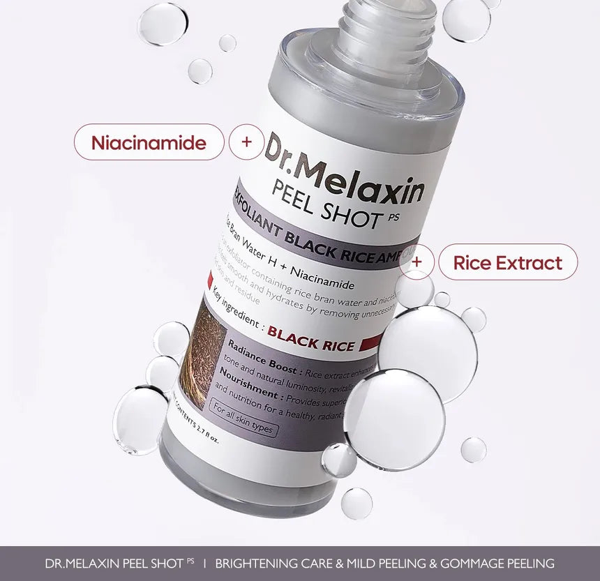 Dr.Melaxin Peel Shot Glow Rice Black Rice Ampoule Exfoliating Face